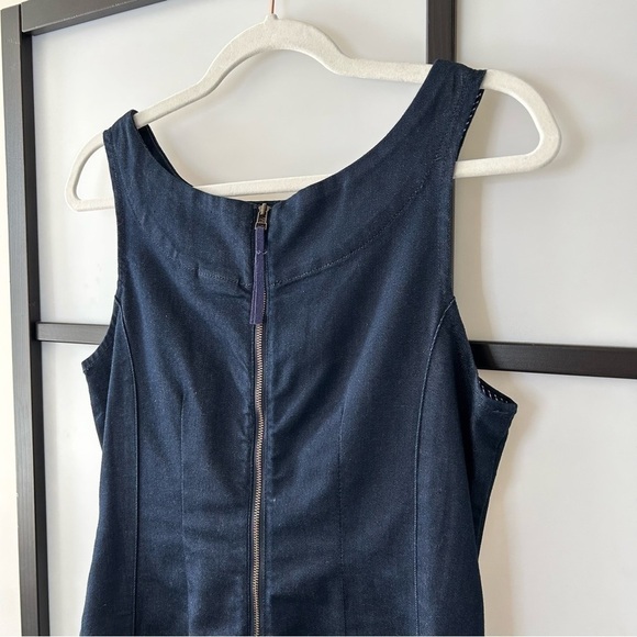 [4] Anthropologie Holding Horses Dark Denim Knotted Waist Sleeveless Midi Dress - Picture 7 of 11